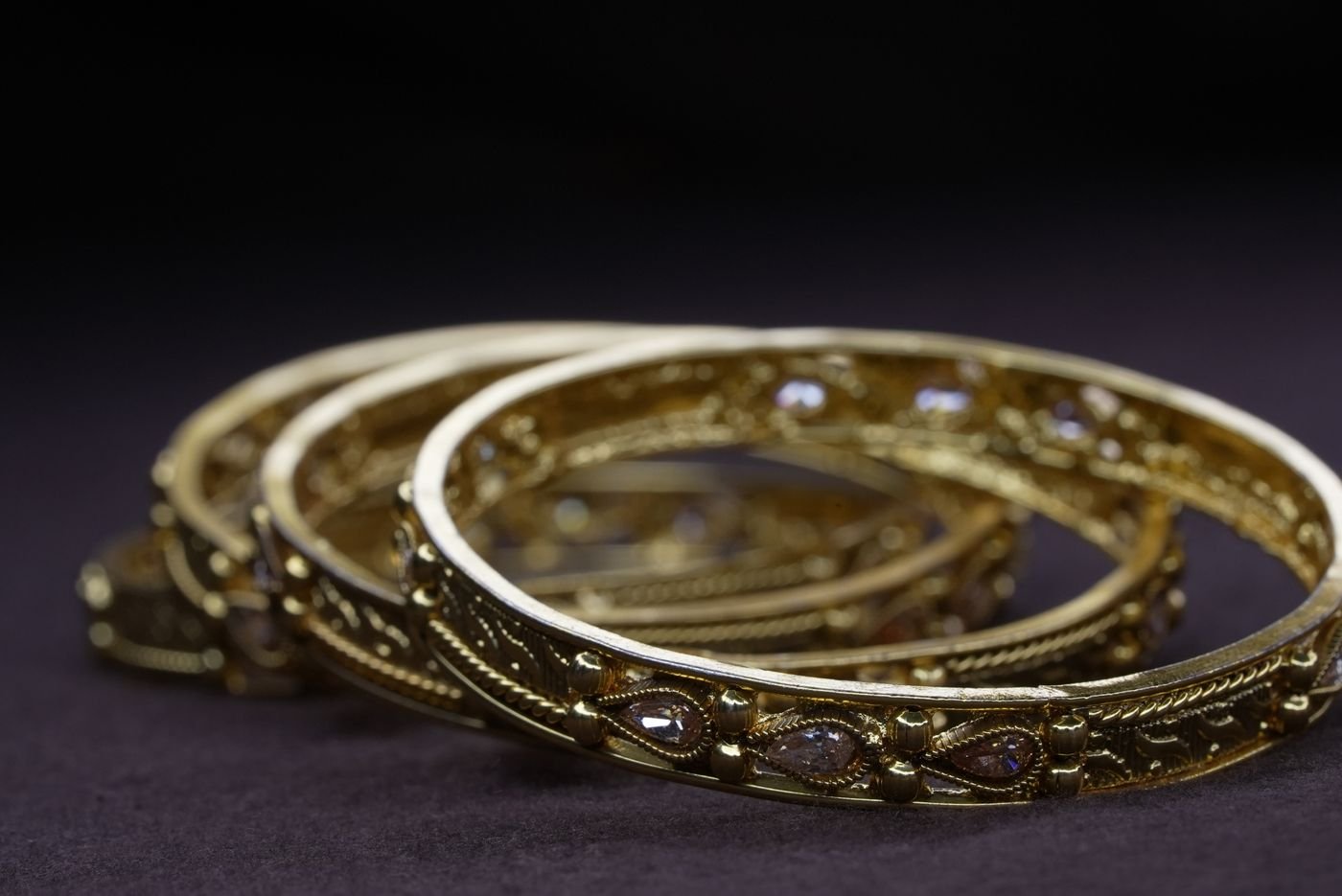 Antique Gold Filigree Bangles