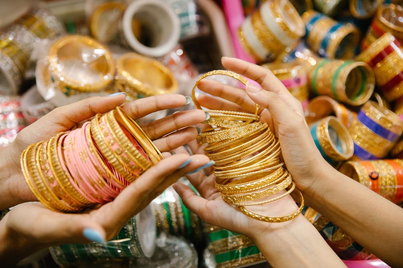 Meenakari Gold Bangle Pair view 2